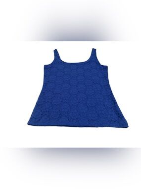 White House Black Market Blue Lace Tank Top